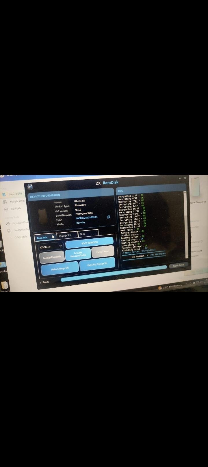ZX A12 A13 RAMDISK TOOL no signal and passcode